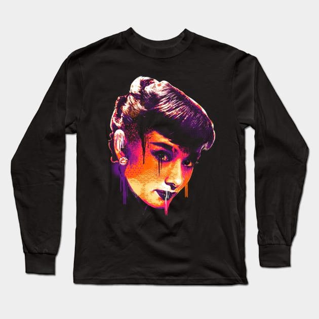 Audrey Hepburn Long Sleeve T-Shirt by lazartemarjun